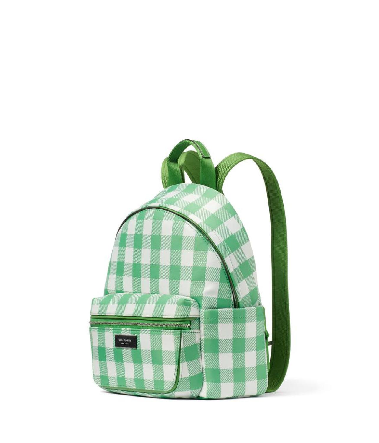 Sam Icon Gingham Printed Fabric Small Backpack