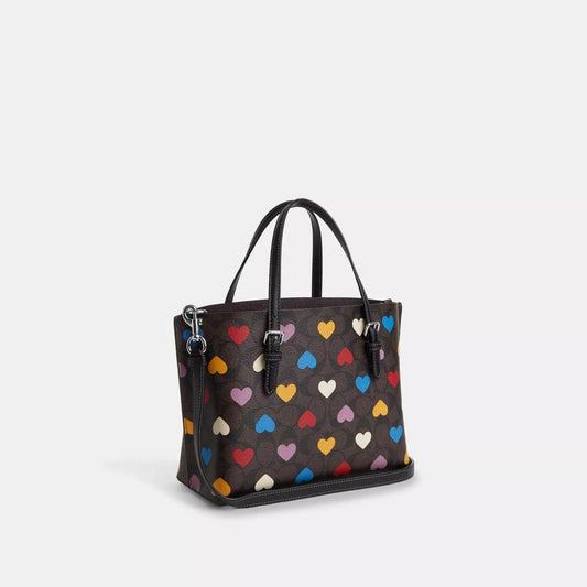 Coach Outlet Mollie Tote 25 In Signature Canvas With Heart Print