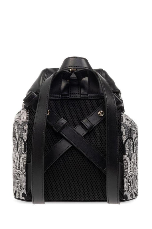 Furla Flow Logo Plaque Drawstring Backpack