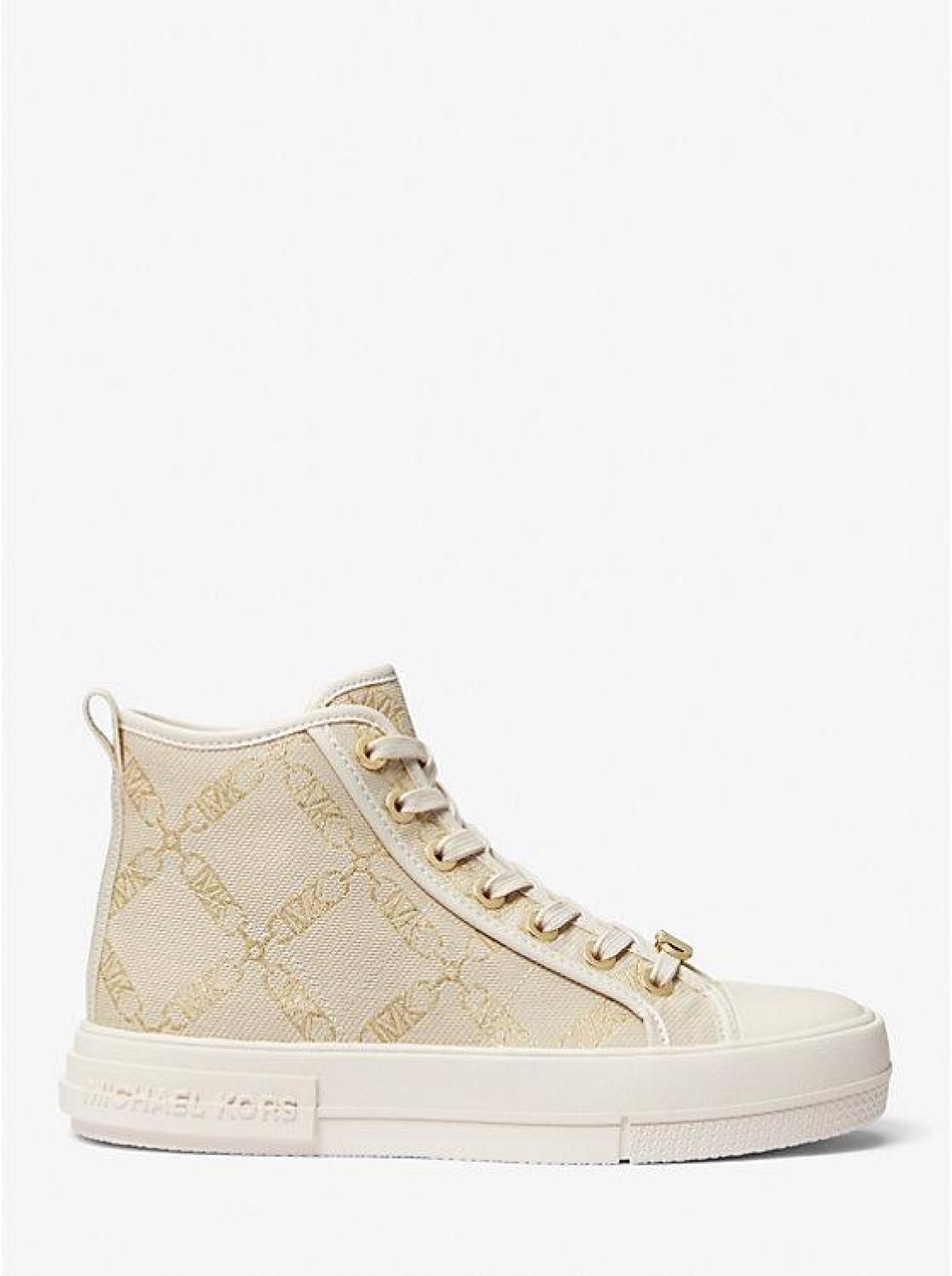 Evy Metallic Empire Logo Jacquard High-Top Sneaker