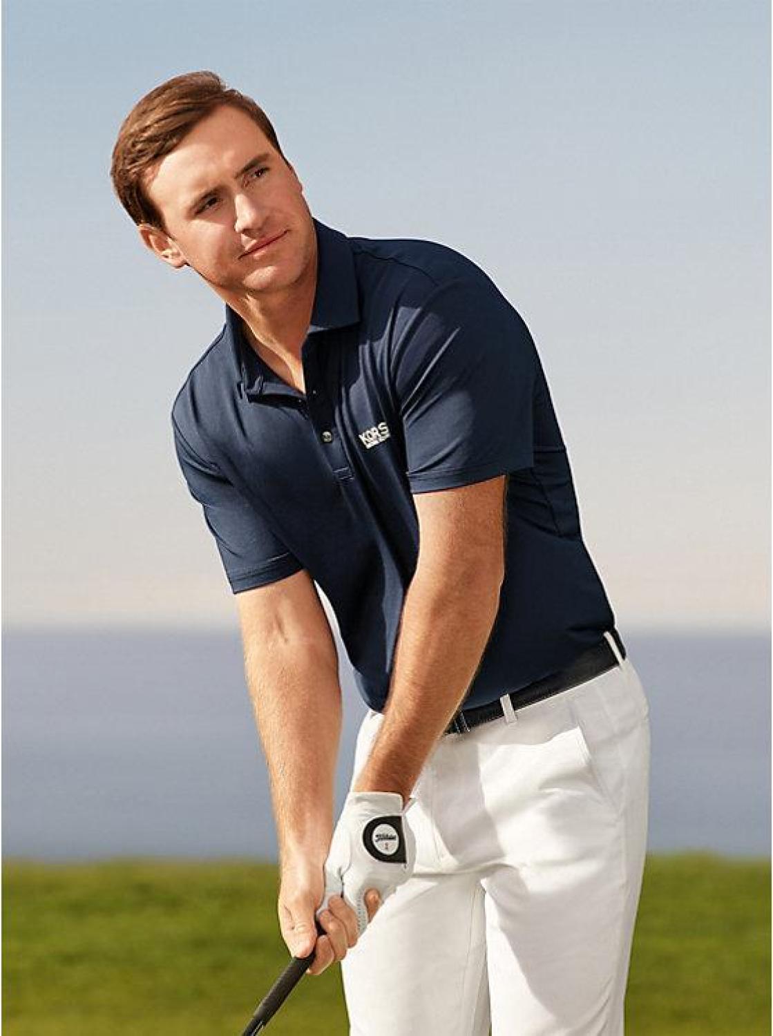 Golf Logo Stretch Jersey Polo Shirt