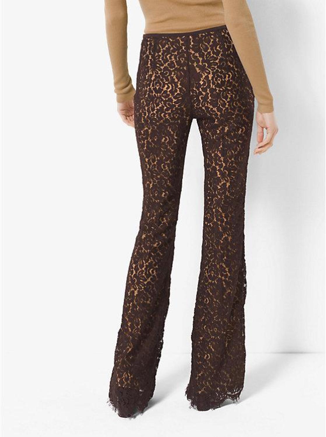 Floral Lace Flared Trousers