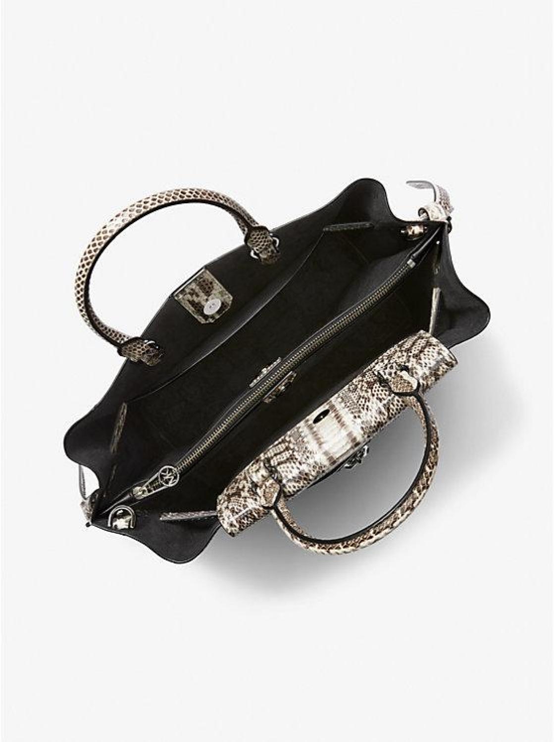 Hamilton Legacy Large Snakeskin Belted Satchel