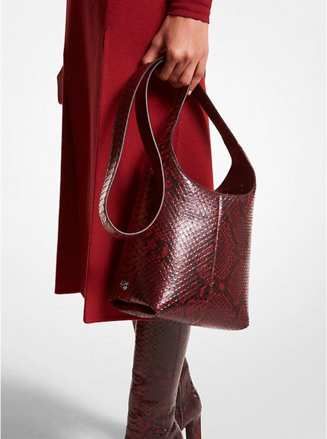 Dede Mini Python Embossed Leather Hobo Bag