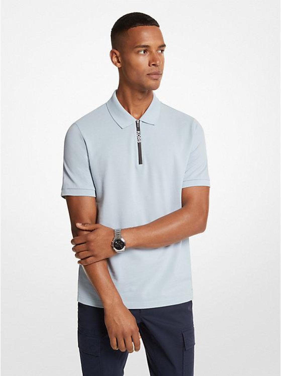 Cotton Half-Zip Polo Shirt