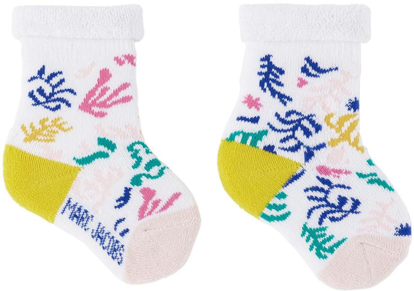 Two-Pack Baby White Jacquard Socks