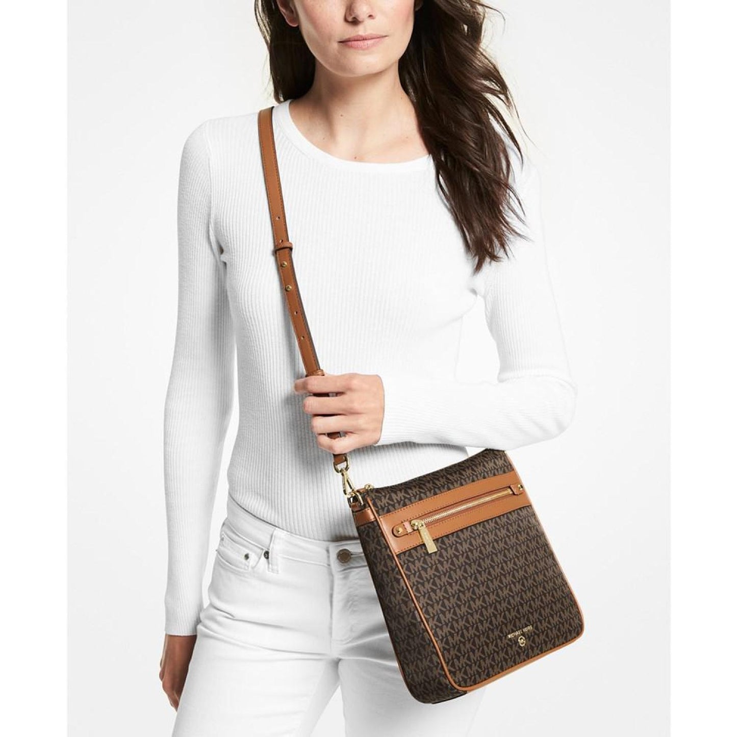 Logo Jet Set Charm Small North South Crossbody