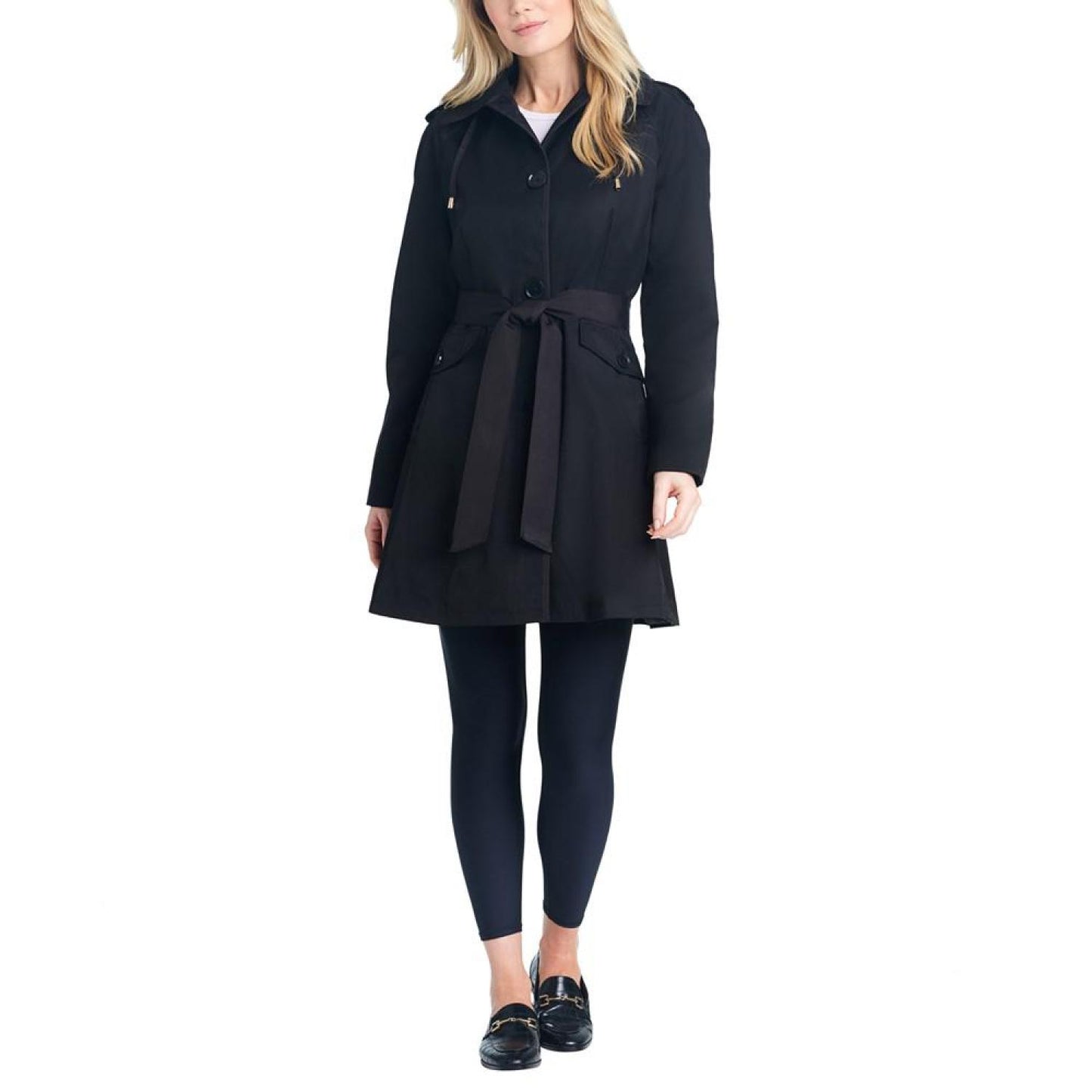 Women's Single-Breasted Raglan-Sleeve Trench Coat