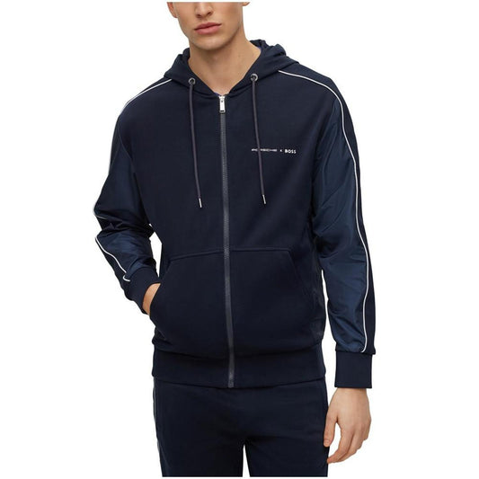 Men's Cotton-Blend Zip-Up Tonal Mesh Hoodie