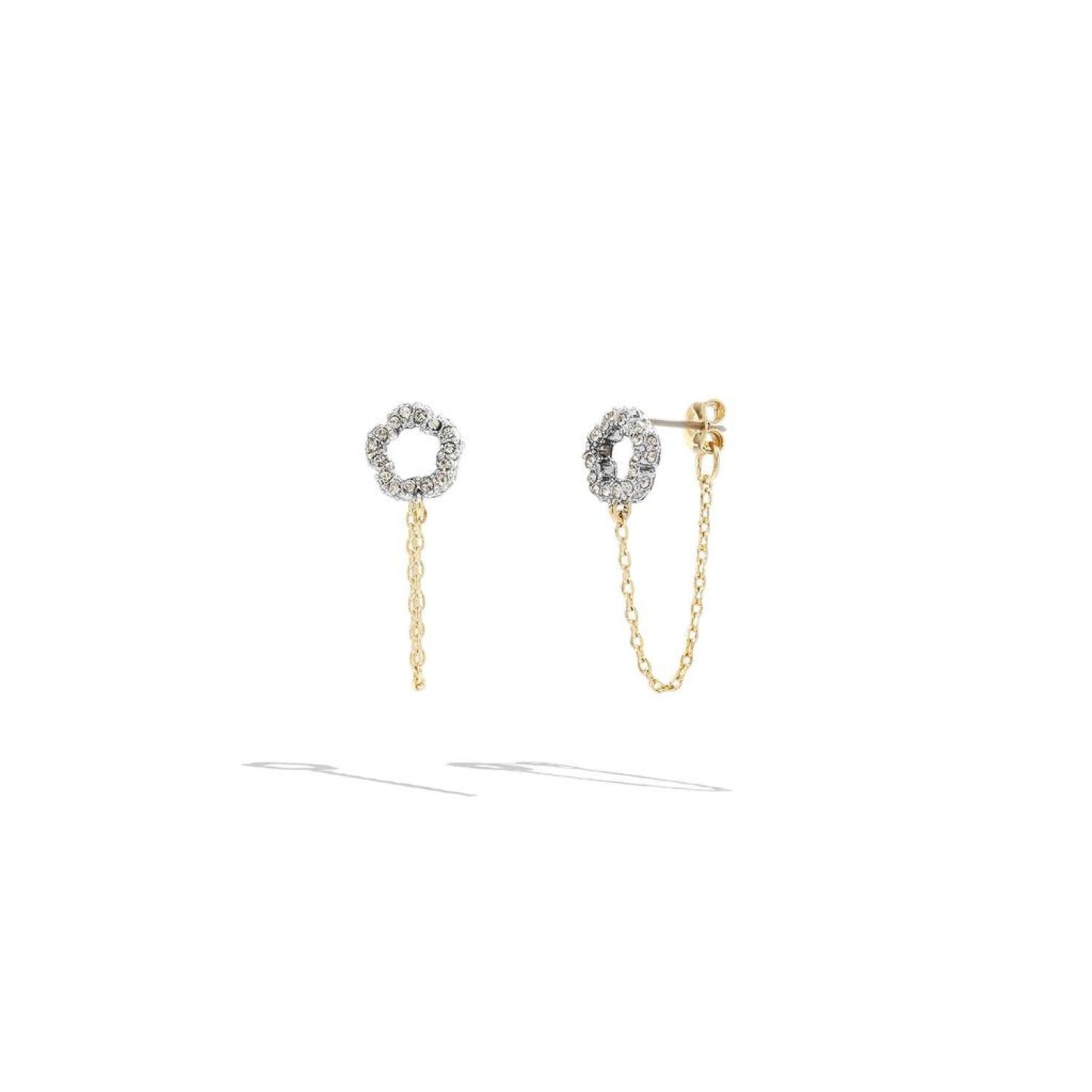 Signature Pave Tea Rose Swag Earrings