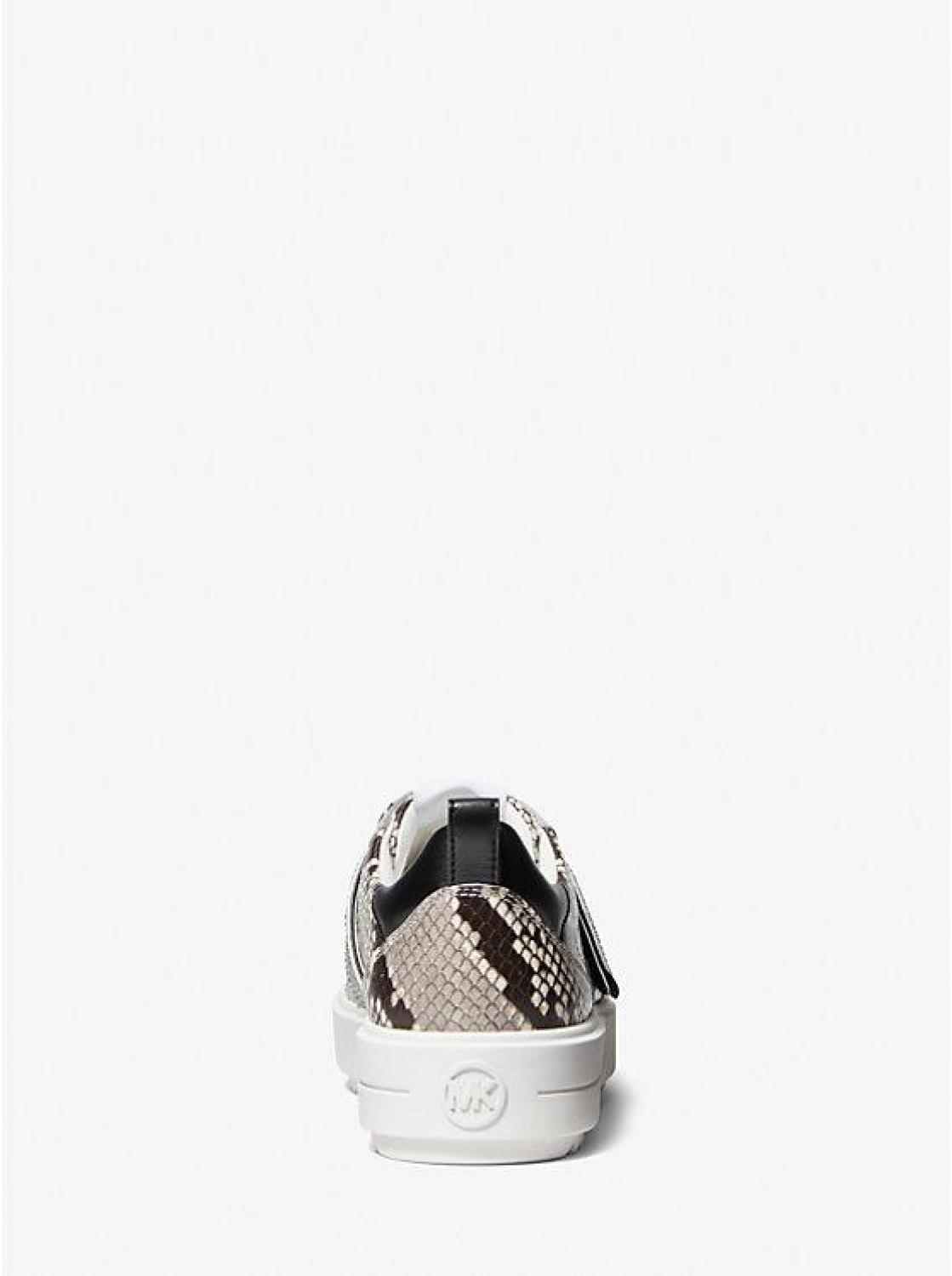 Emmett Embellished Snake Embossed Leather Sneaker