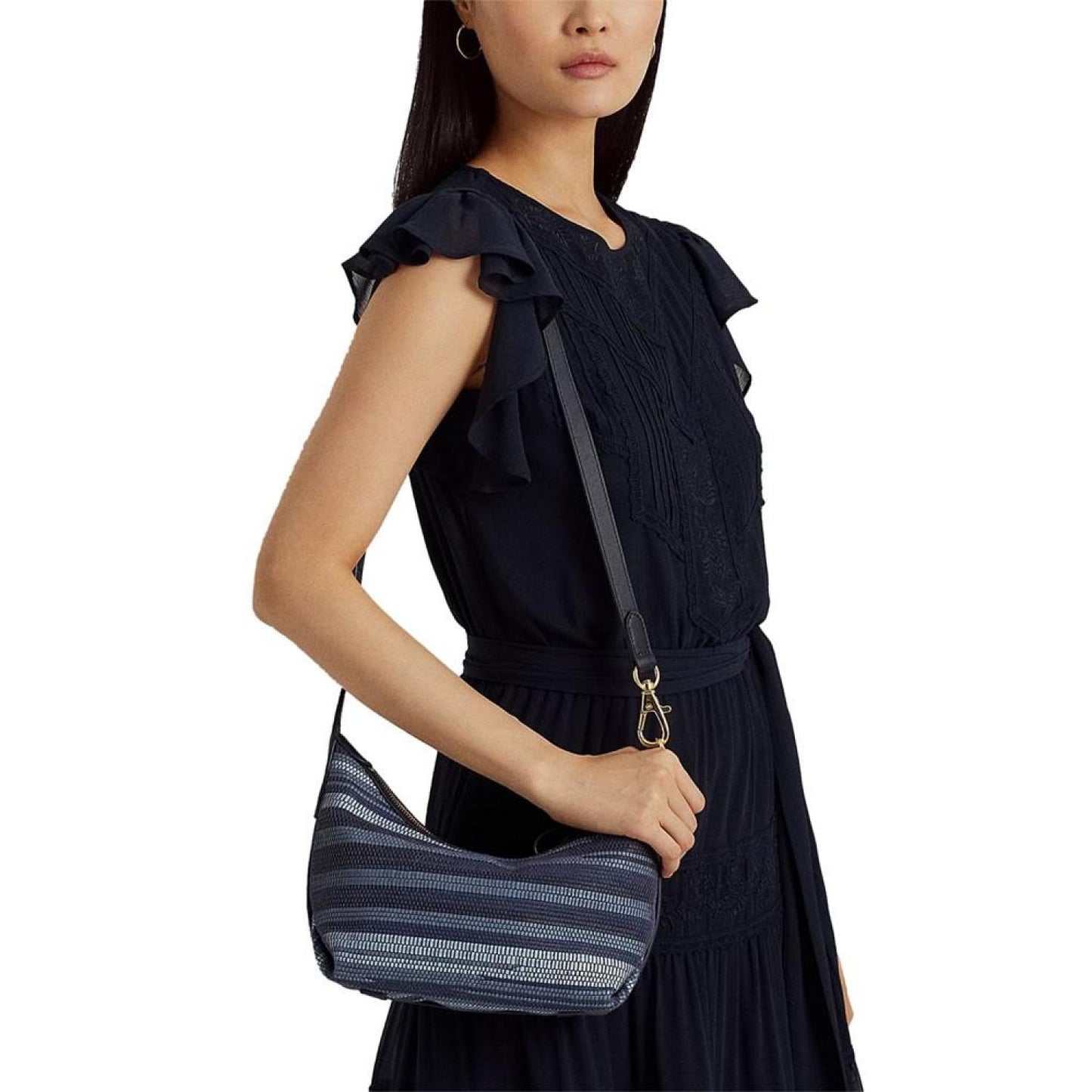 Kassie Medium Striped Shoulder Bag