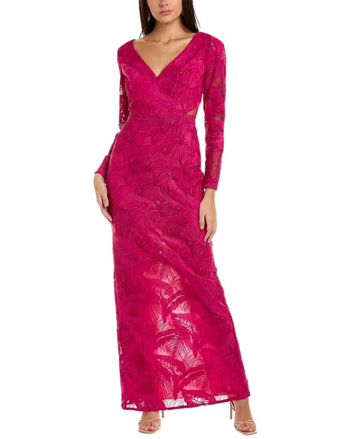 Marchesa Notte Embroidered Lace Gown