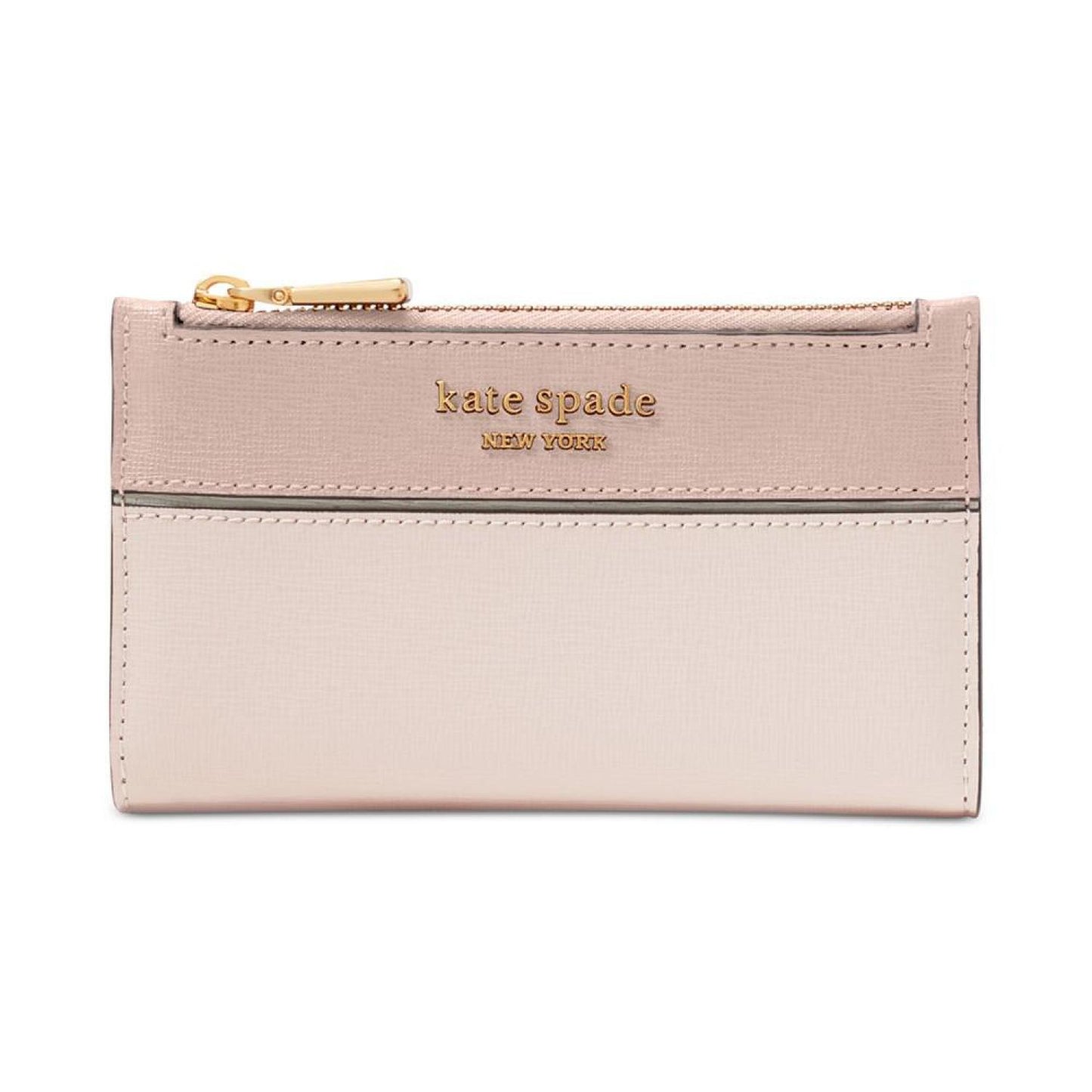 Morgan Colorblocked Saffiano Leather Small Slim Bifold Wallet