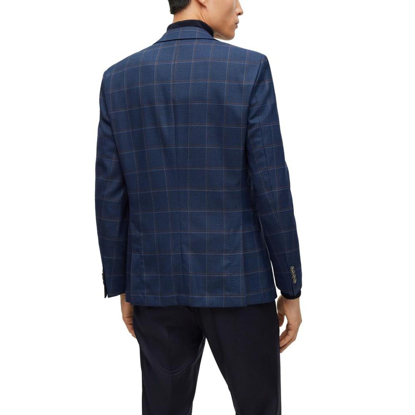 Men's Checked Stretch Slim-Fit Jacket