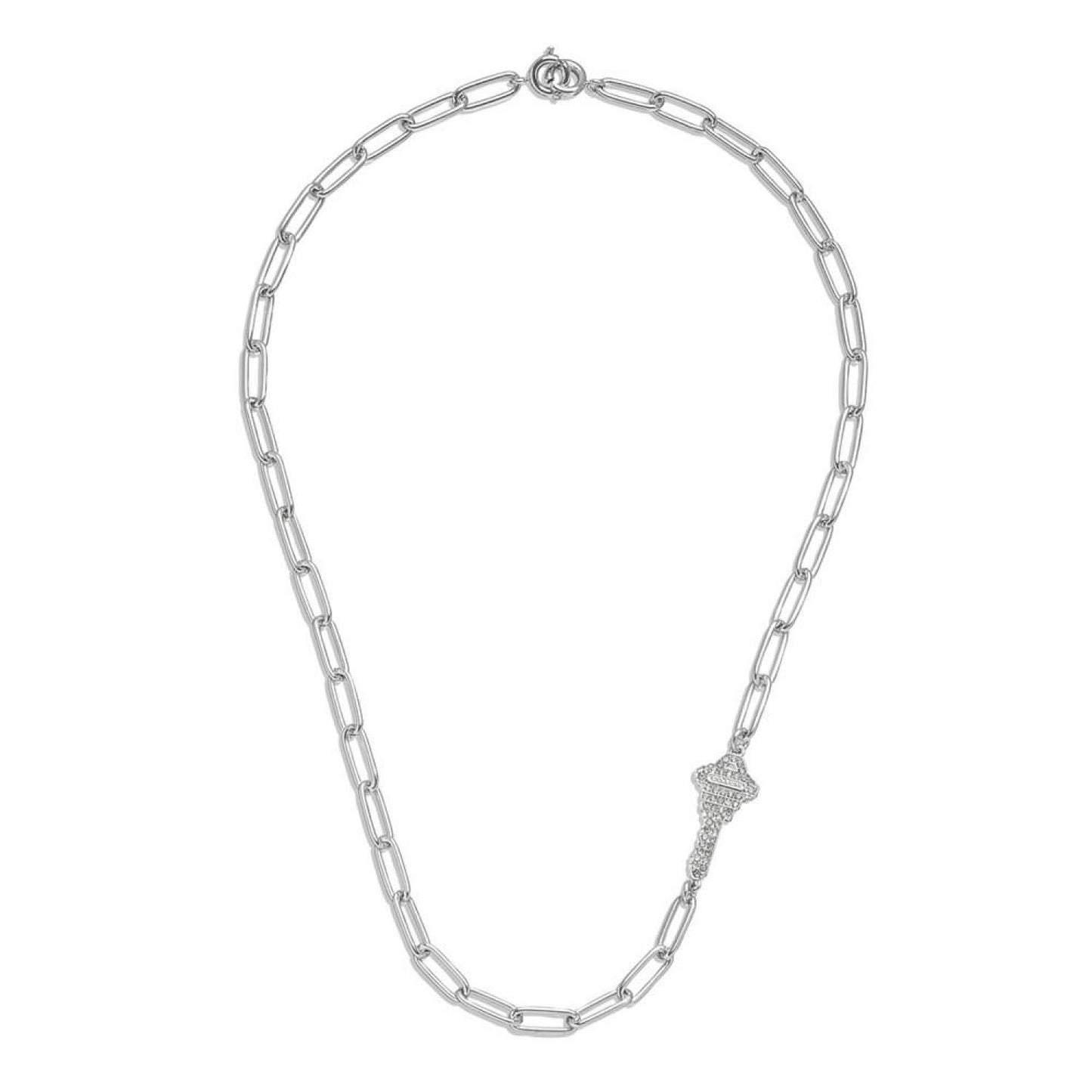 Faux Stone Lock Key Layered Necklace