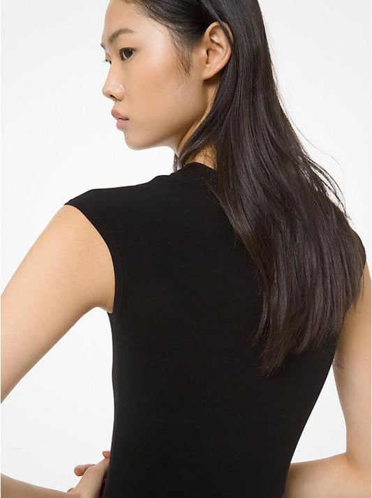 Stretch-Viscose Cap-Sleeve Bodysuit