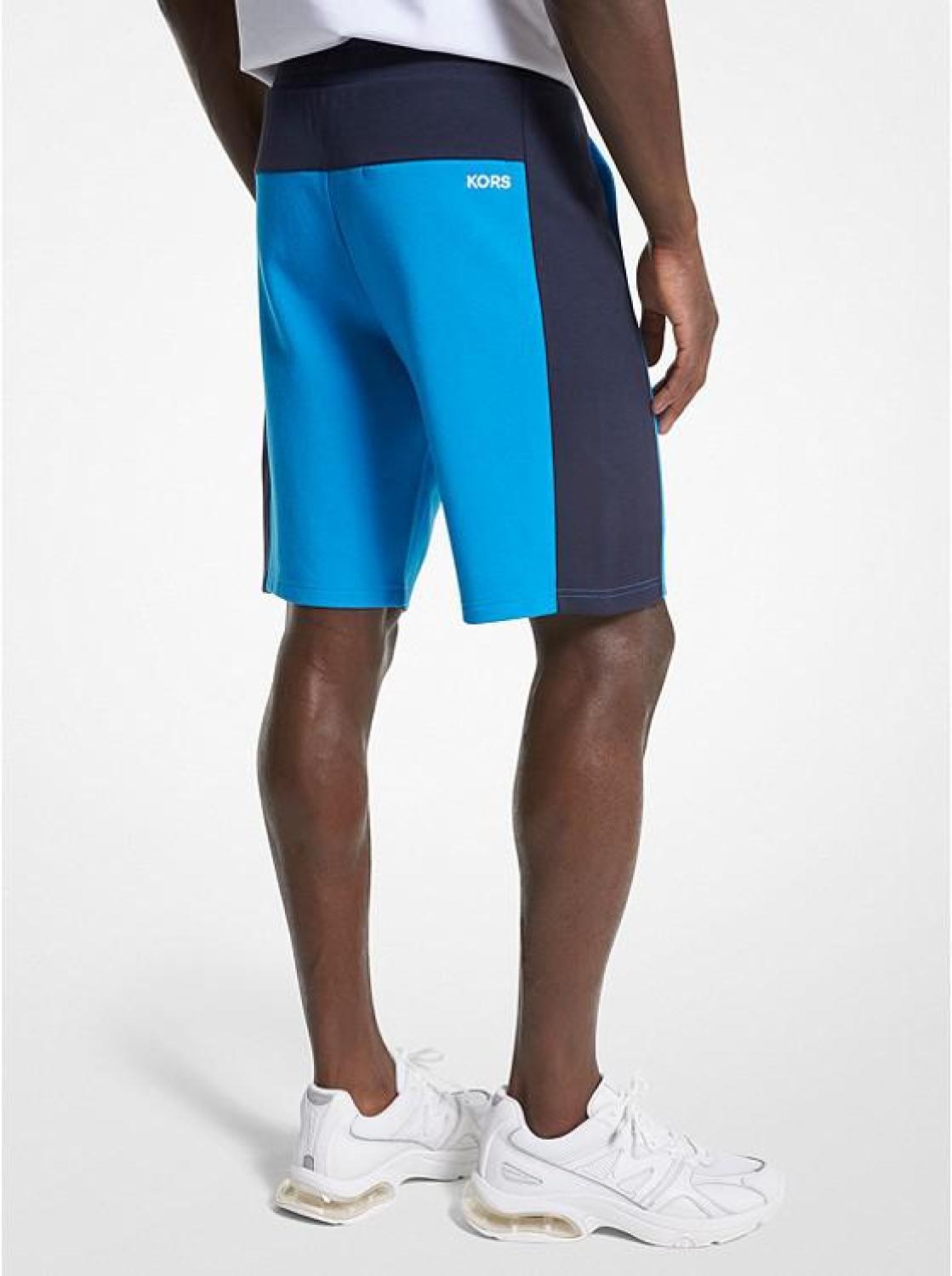 Two-Tone Cotton Blend Shorts