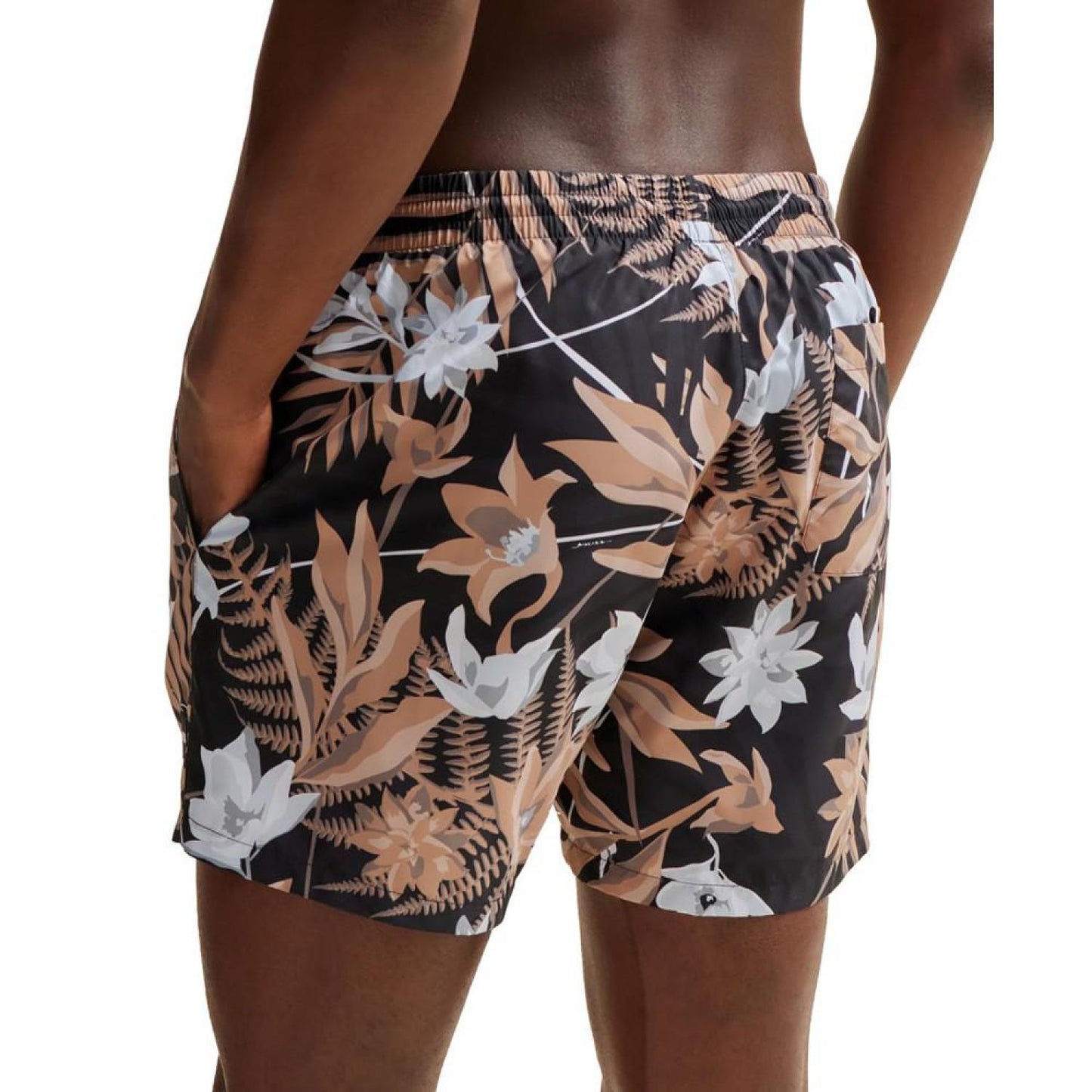 Men's Tropical-Print Quick-Drying Swim Shorts