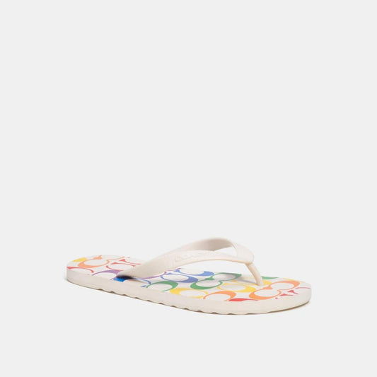 Coach Outlet Zak Flip Flop In Rainbow Signature