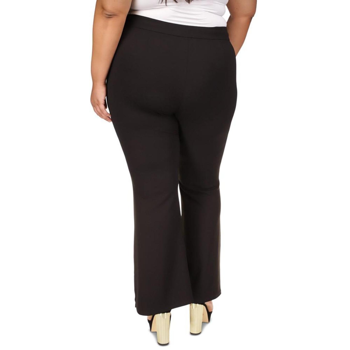 Plus Size Snap Flare-Leg Pants