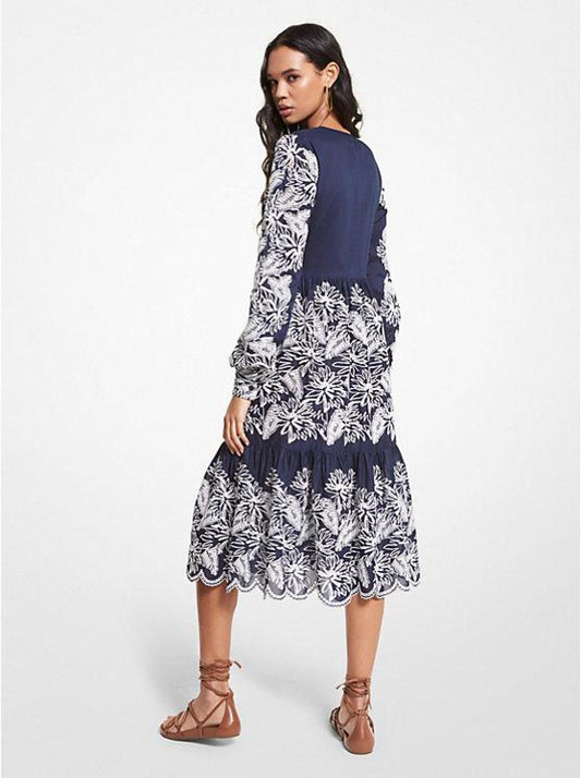 Palm Eyelet Cotton Caftan