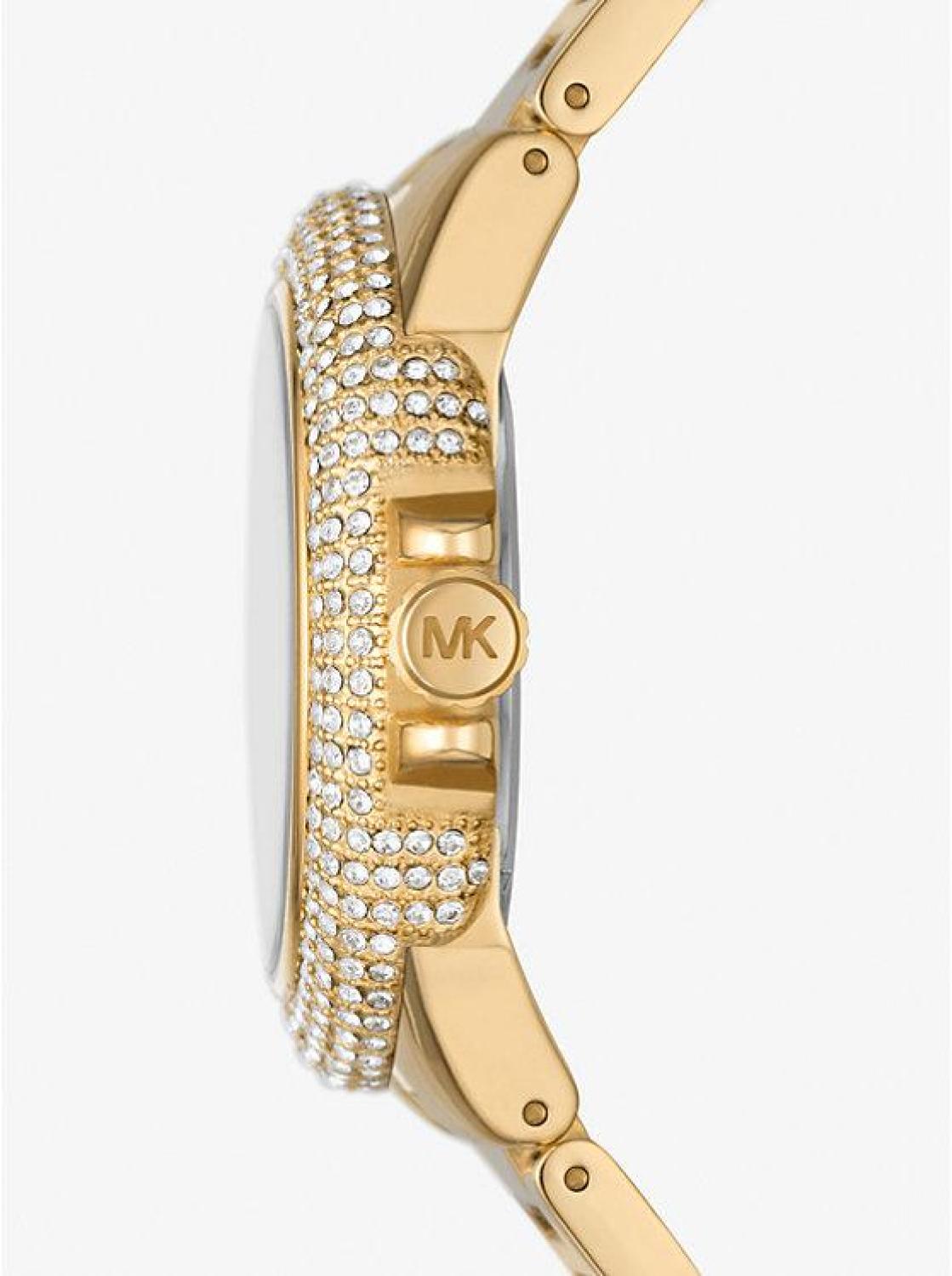 Oversized Camille Pavé Gold-Tone Watch and Slider Bracelet Gift Set