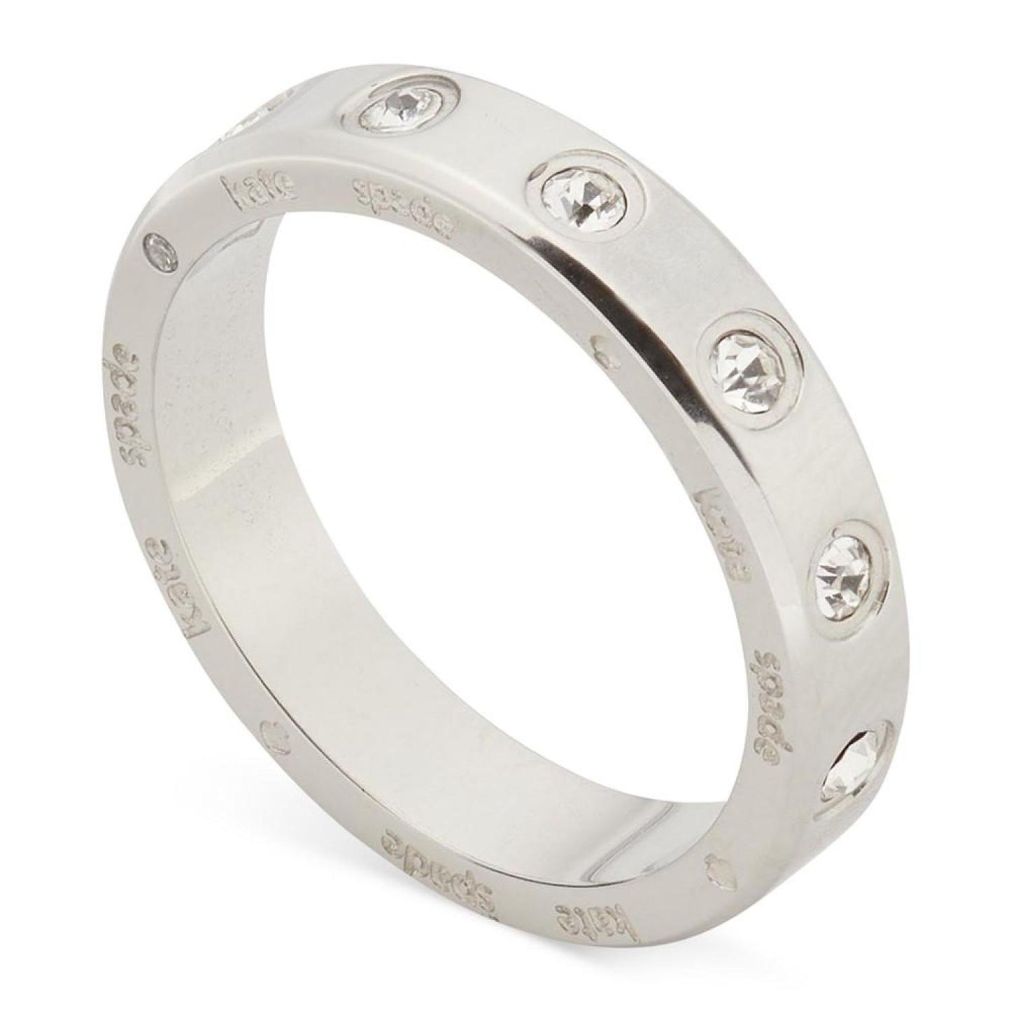 Silver-Tone Set In Stone Ring