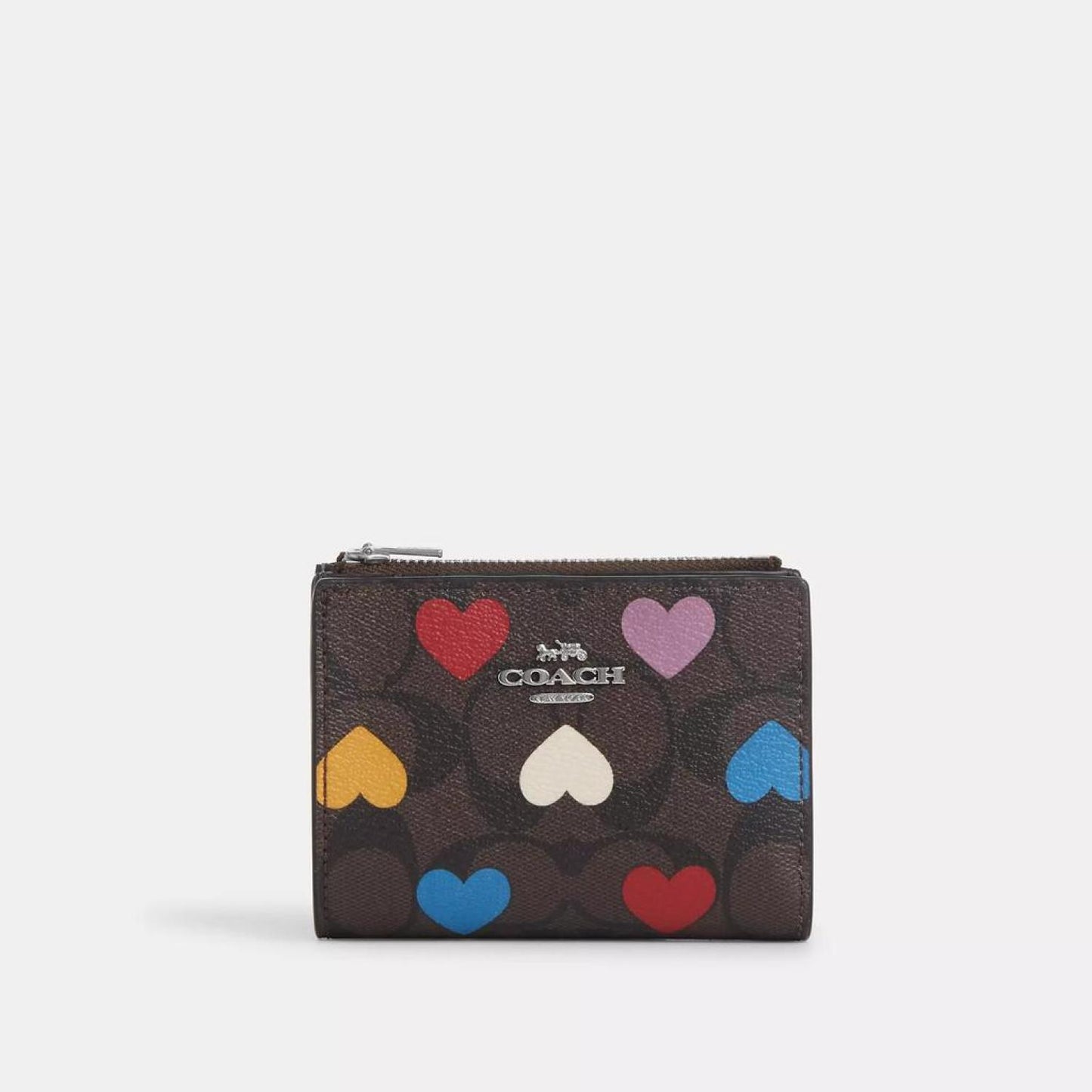 Coach Outlet Bifold Wallet In Signature Canvas With Heart Print
