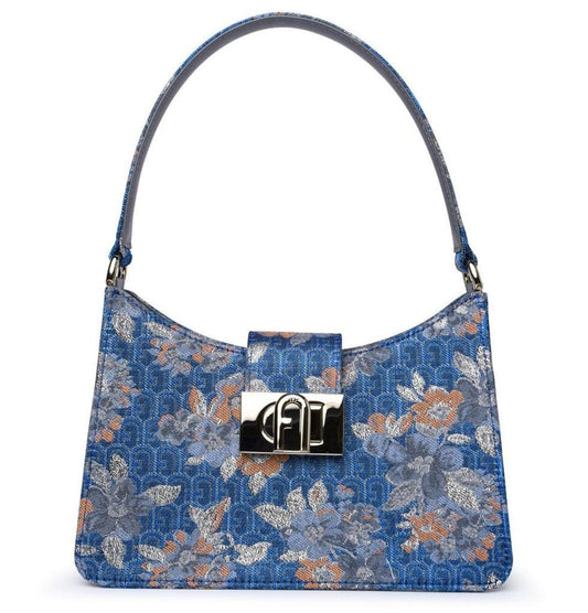 Furla Floral Patterned Logo Engraved Tote Bag