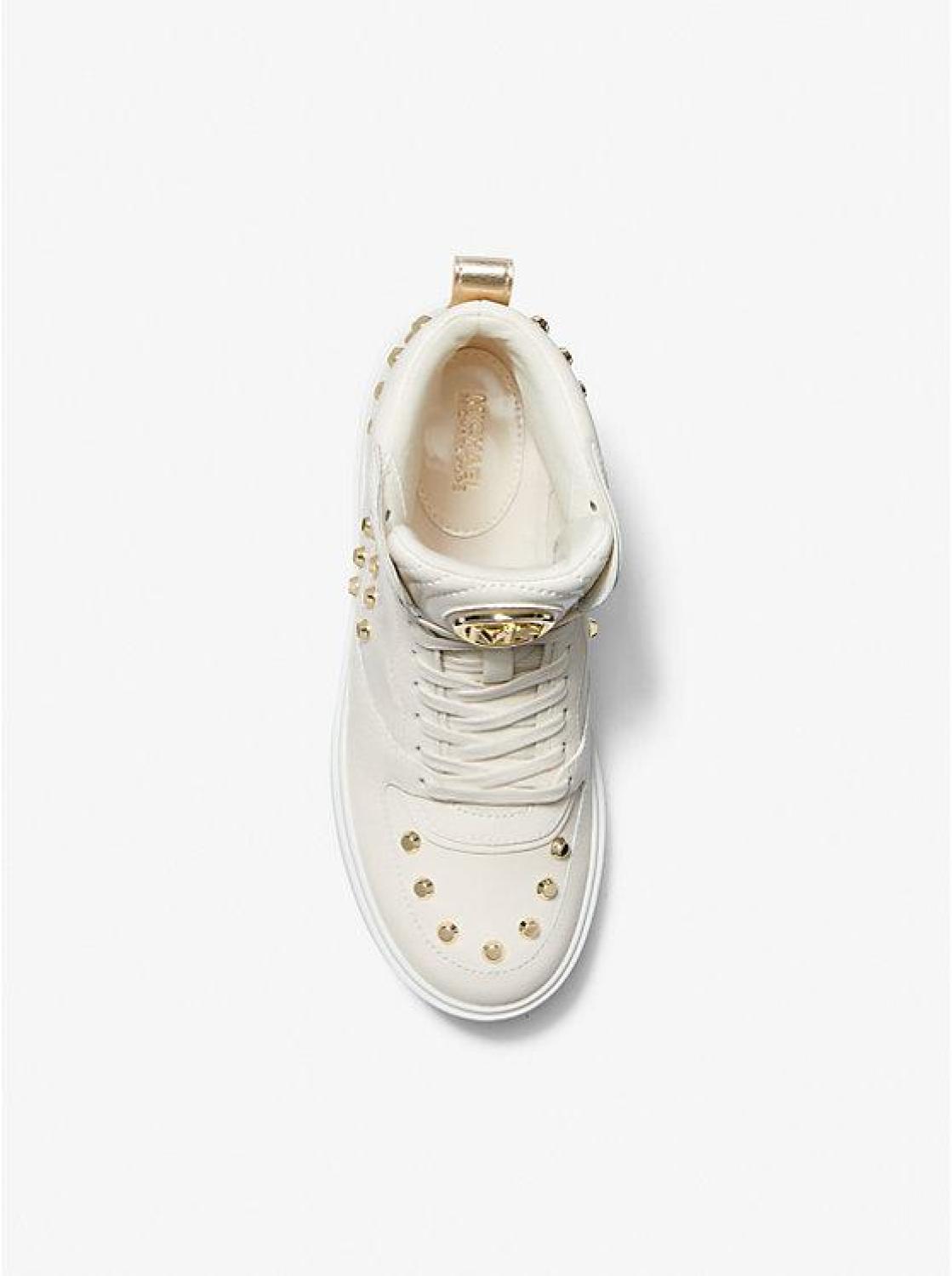 Emmett Studded Stripe Leather High-Top Sneaker
