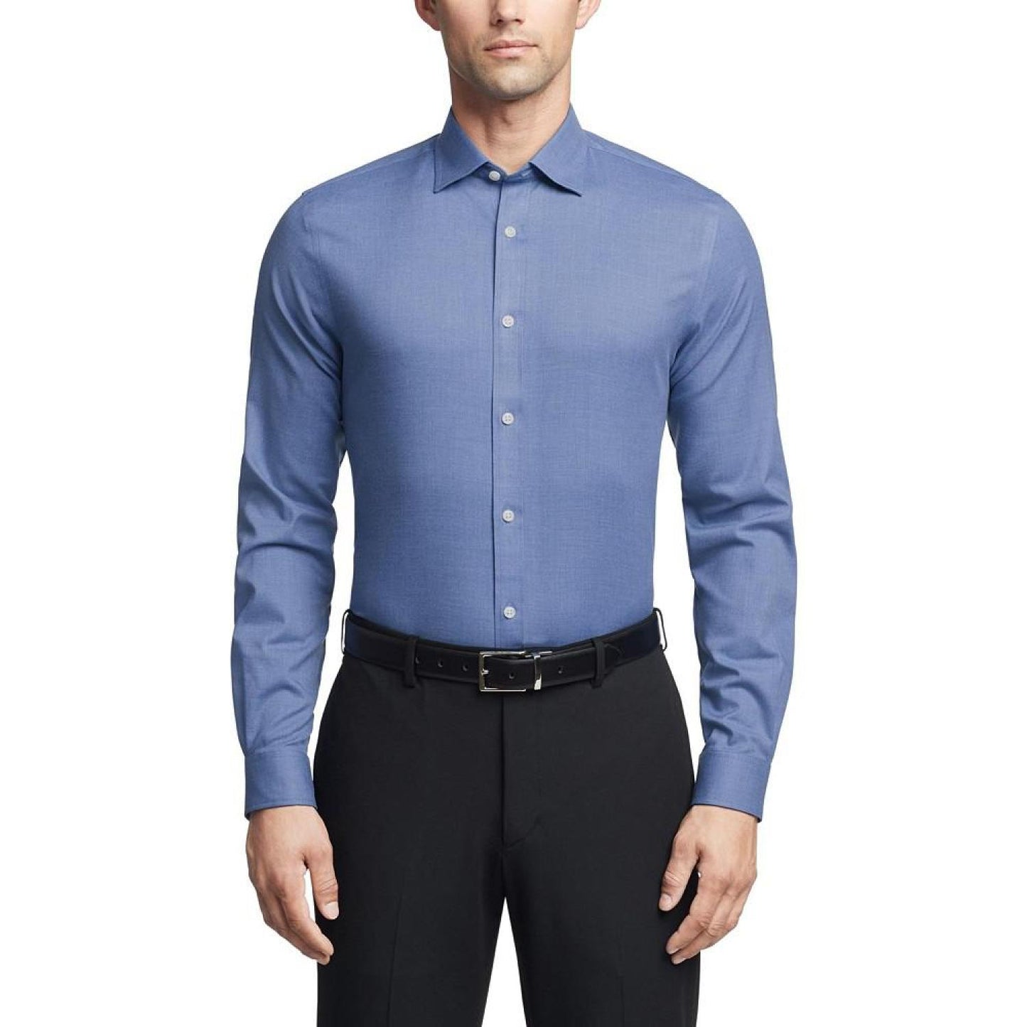 Men's Airsoft Slim Fit Untucked Length Wrinkle Free Stretch Dress Shirt