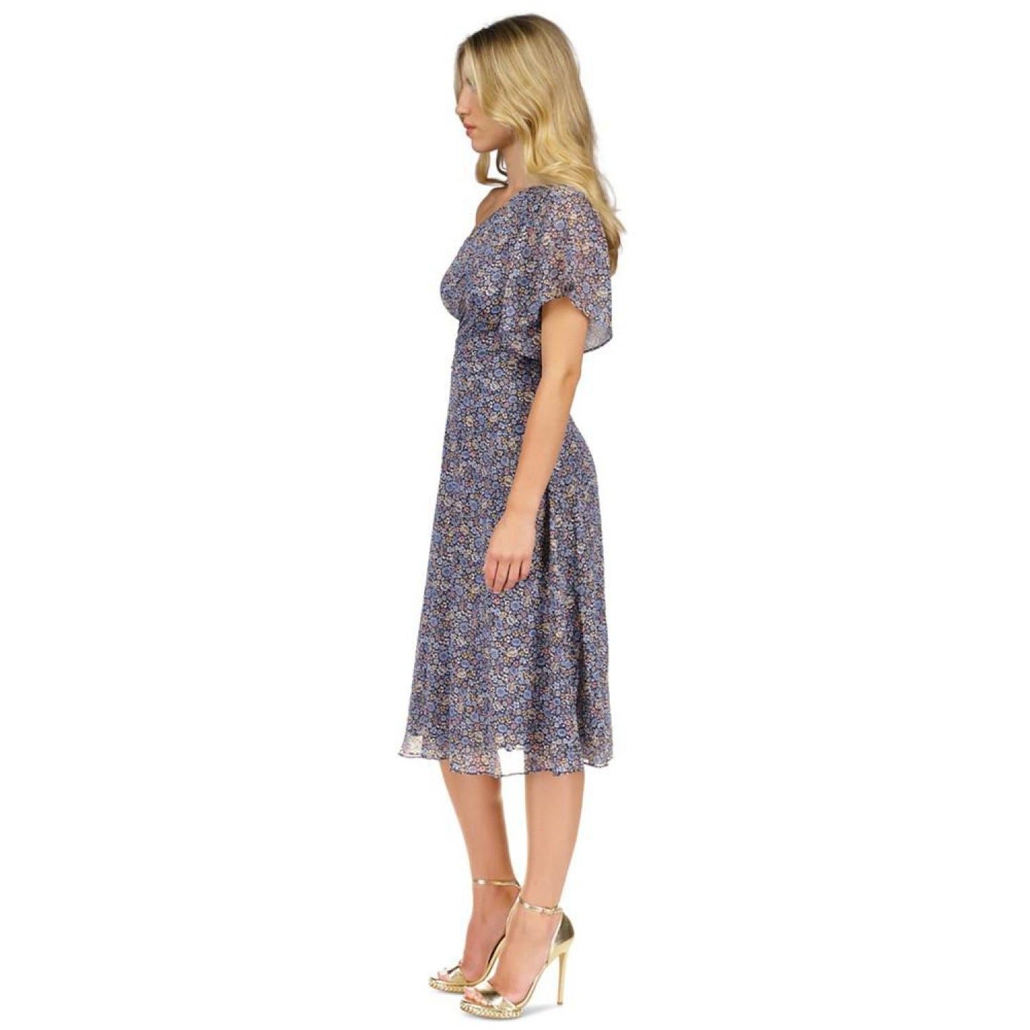 Women's Floral-Print One-Shoulder Dress
