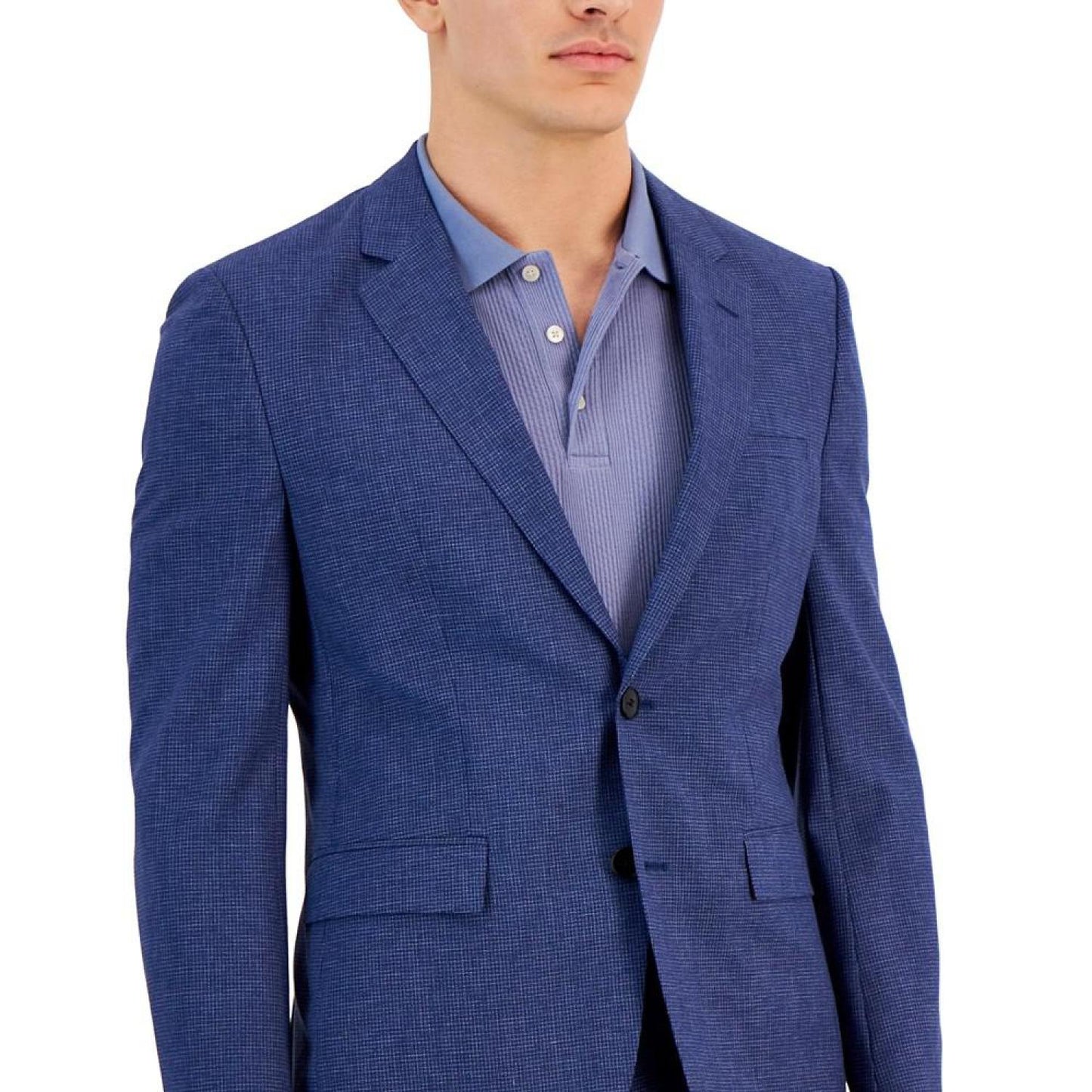 Men's Modern-Fit Micro-Grid Superflex Suit Jacket