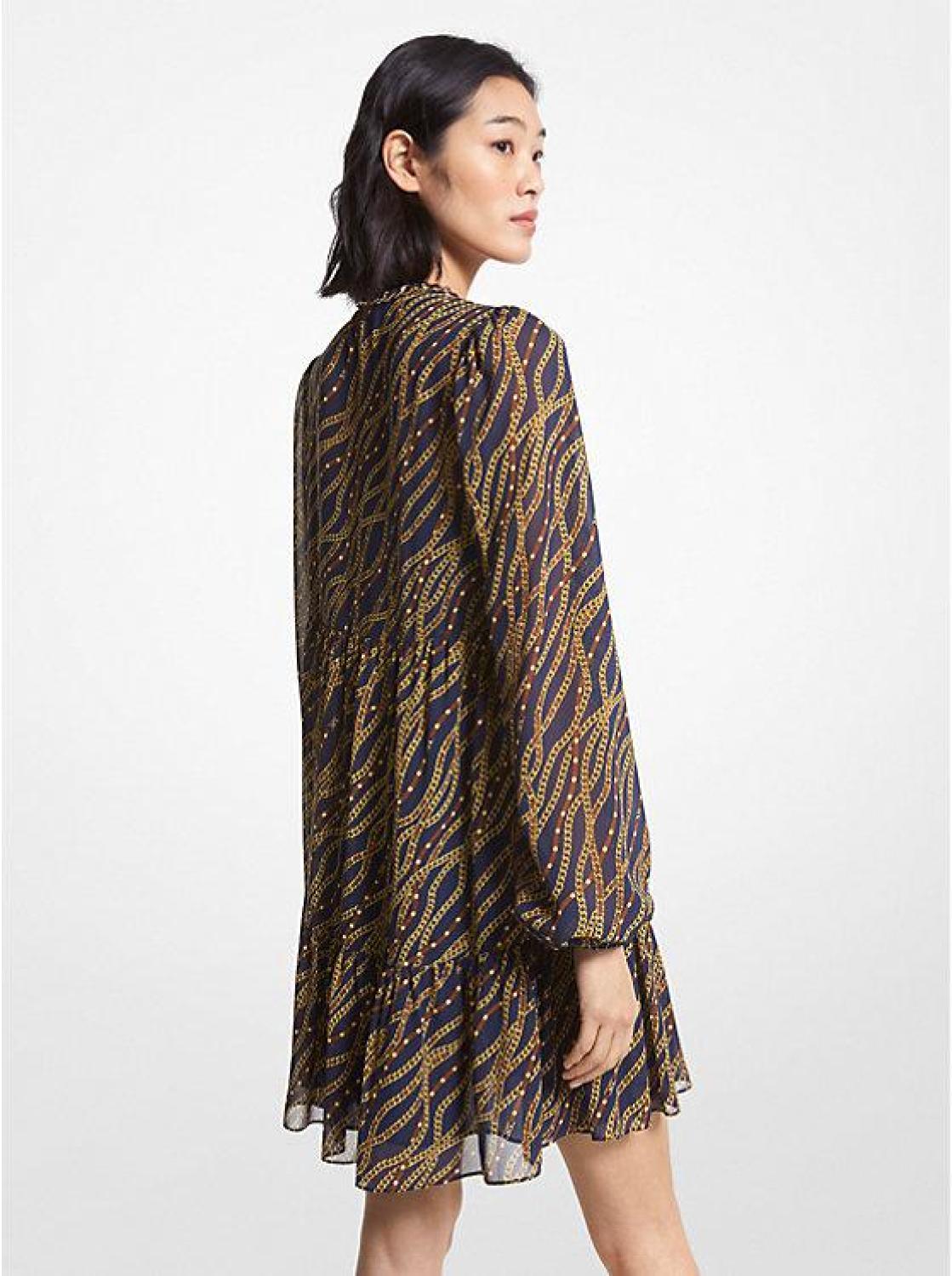 Status Print Georgette Babydoll Dress