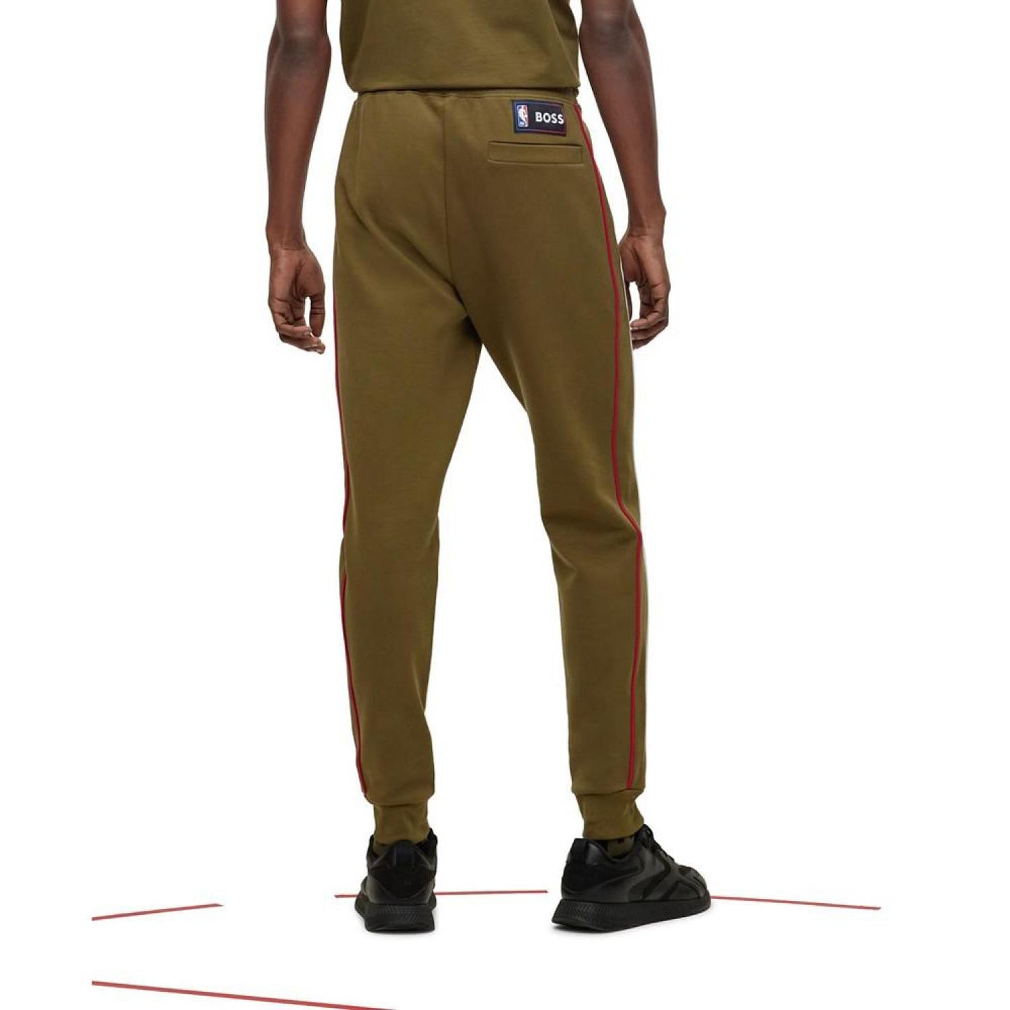 Men's Boss NBA Flock-Print Logo Tracksuit Bottoms