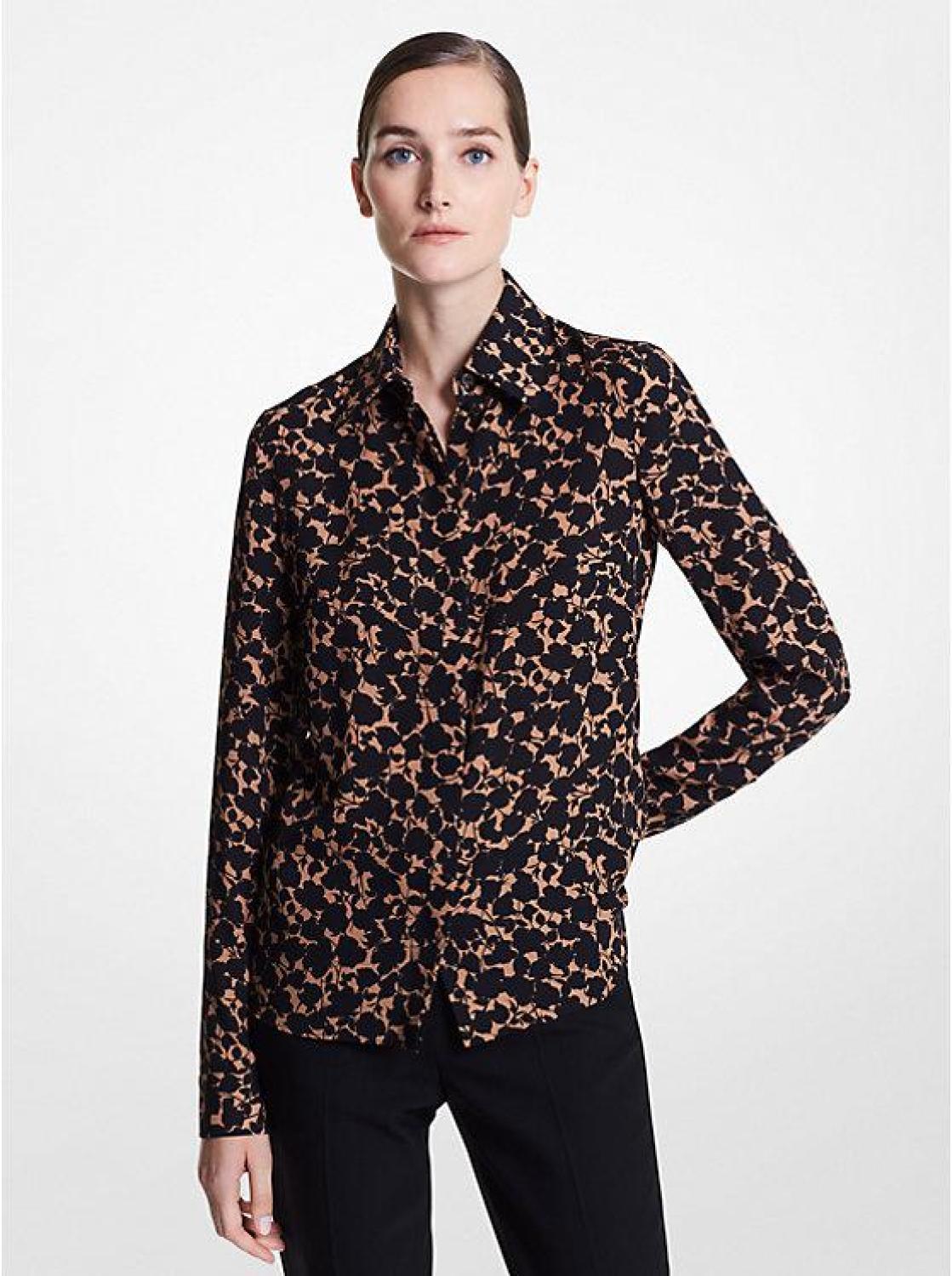 Hansen Floral Silk Crepe De Chine Shirt