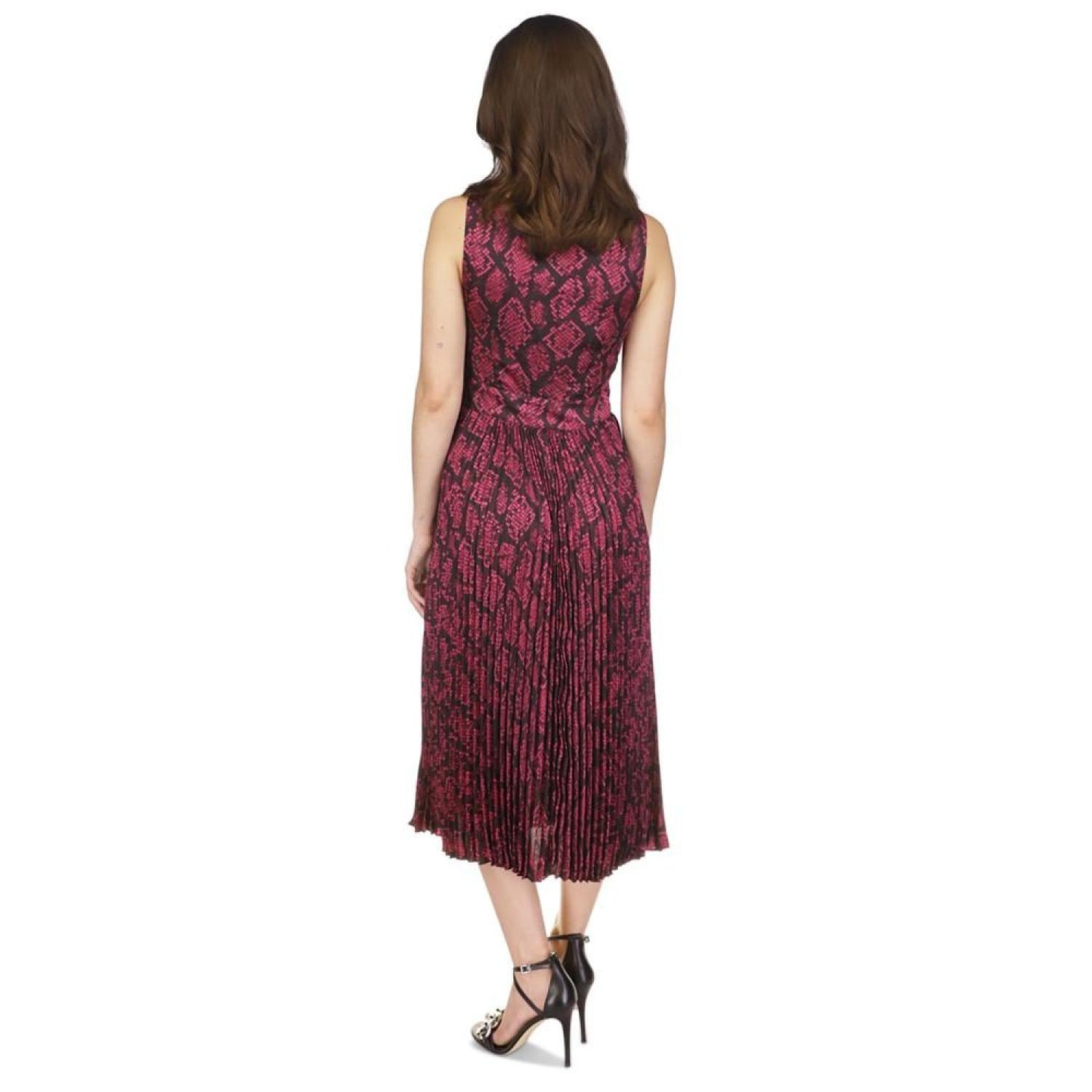 Women's Anaconda Printed Pleated Midi Dress