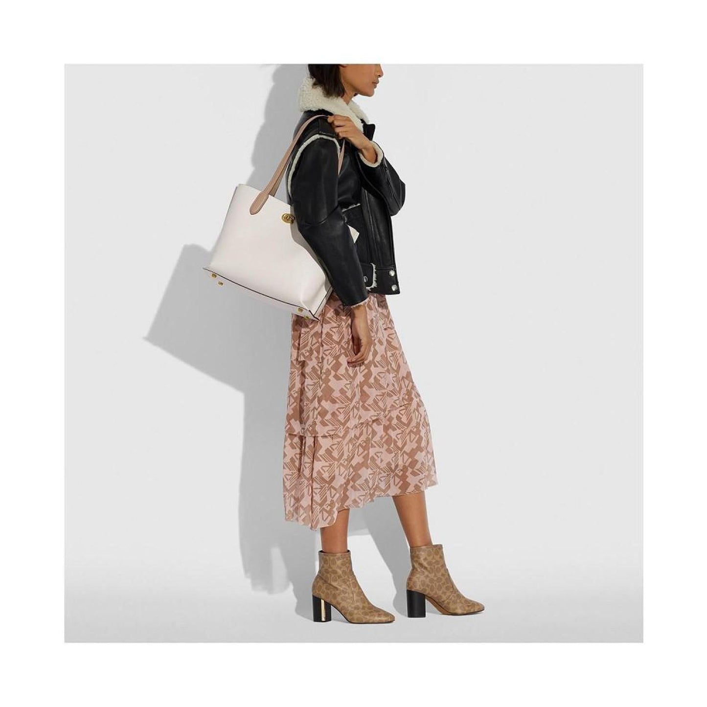 Polished Pebble Leather Willow Tote with Interior Zip Pocket