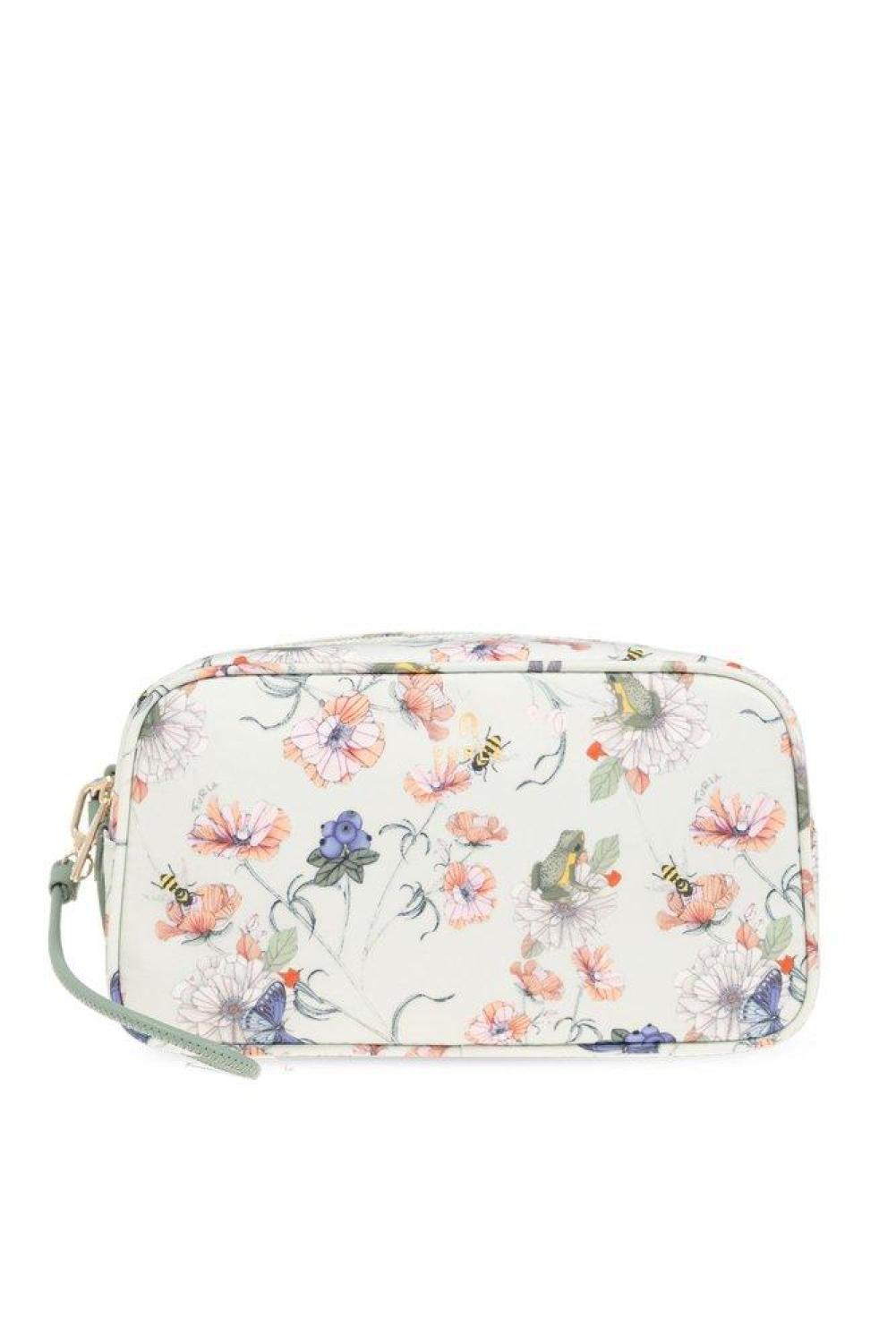 Furla Camelia Floral Printed Zip-Up Make Up Bag