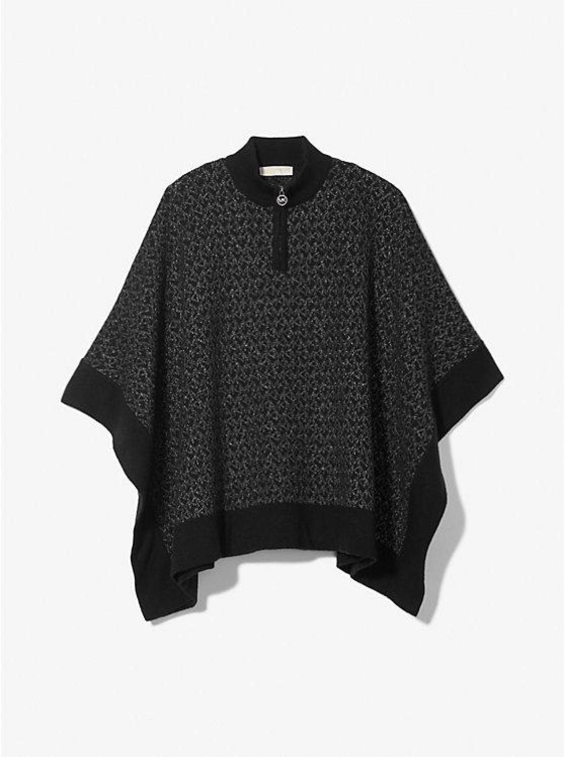 Metallic Logo Knit Cape