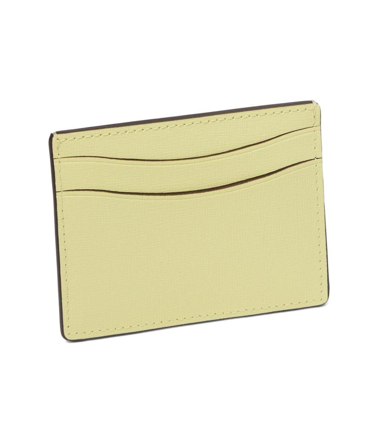 Morgan Bow Embellished Saffiano Leather Card Holder