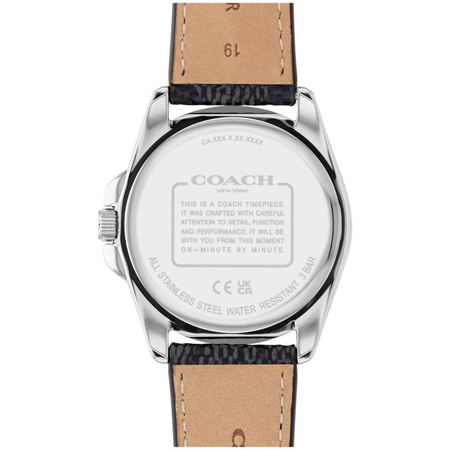 Women's Greyson Quartz Black Leather Strap Watch 36mm