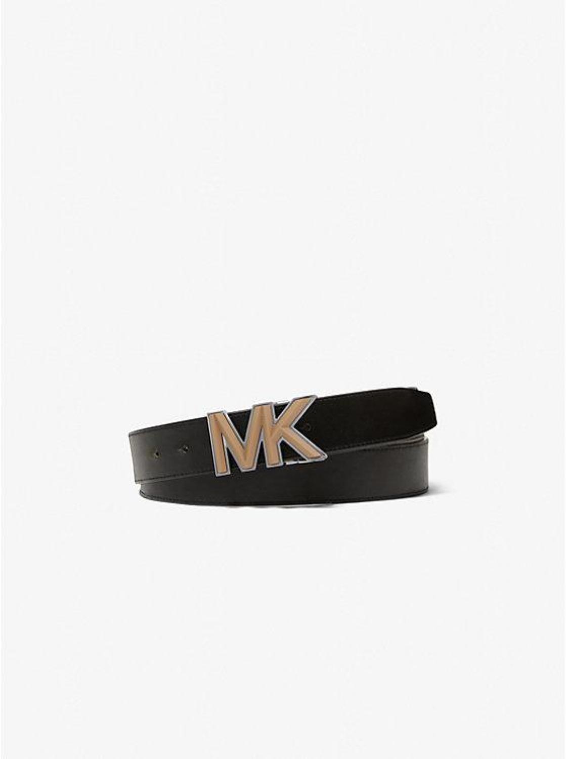 Logo Buckle Leather Belt
