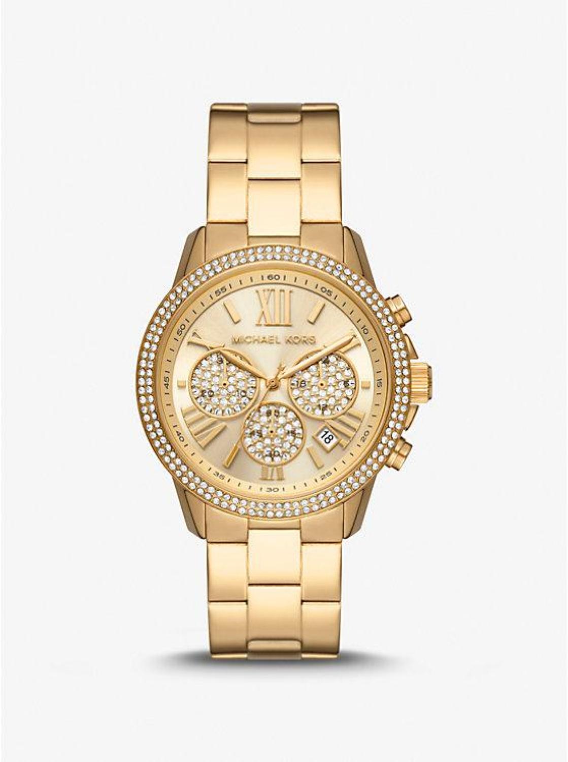 Oversized Bryn Pavé Gold-Tone Watch