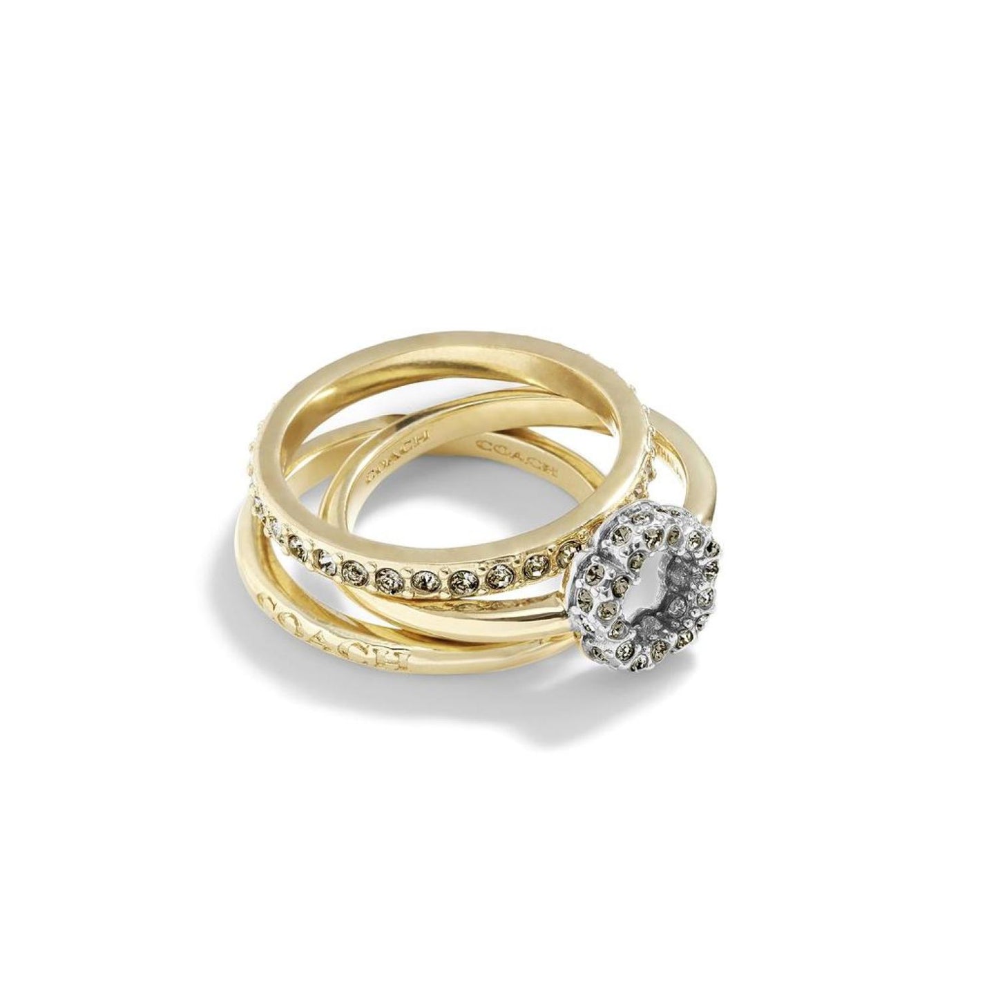Signature Pave Tea Rose Ring Set