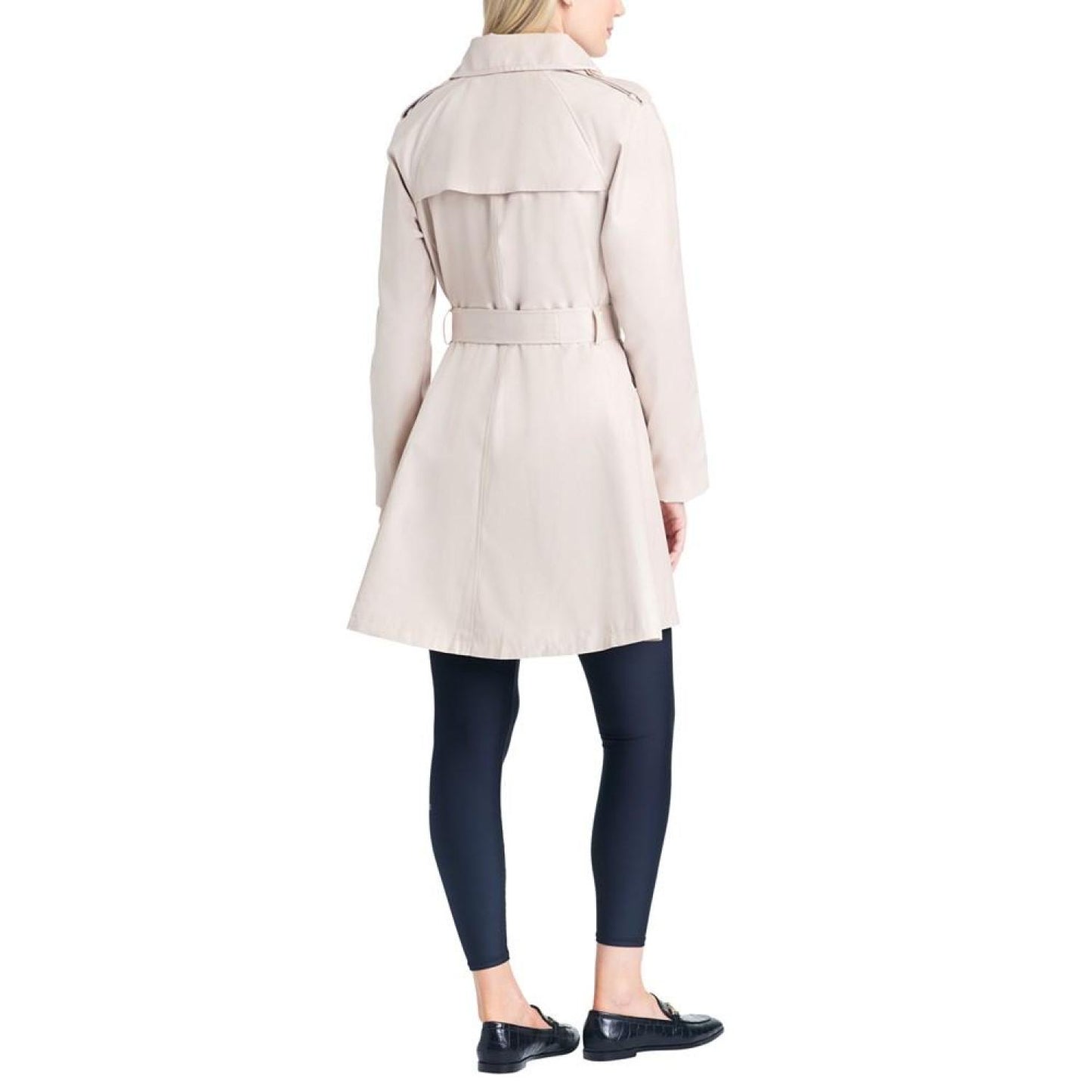 Women's Single-Breasted Raglan-Sleeve Trench Coat