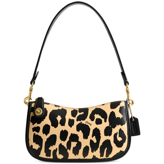 Leopard Printed Mini Leather Swinger 20
