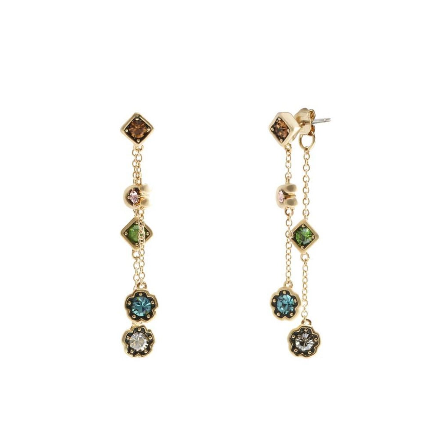 Faux Stone Signature Sculpted C Gem Swag Earrings