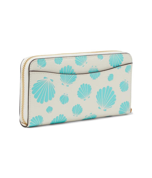 Morgan Seashell Embossed Saffiano Leather Zip Around Continental Wallet